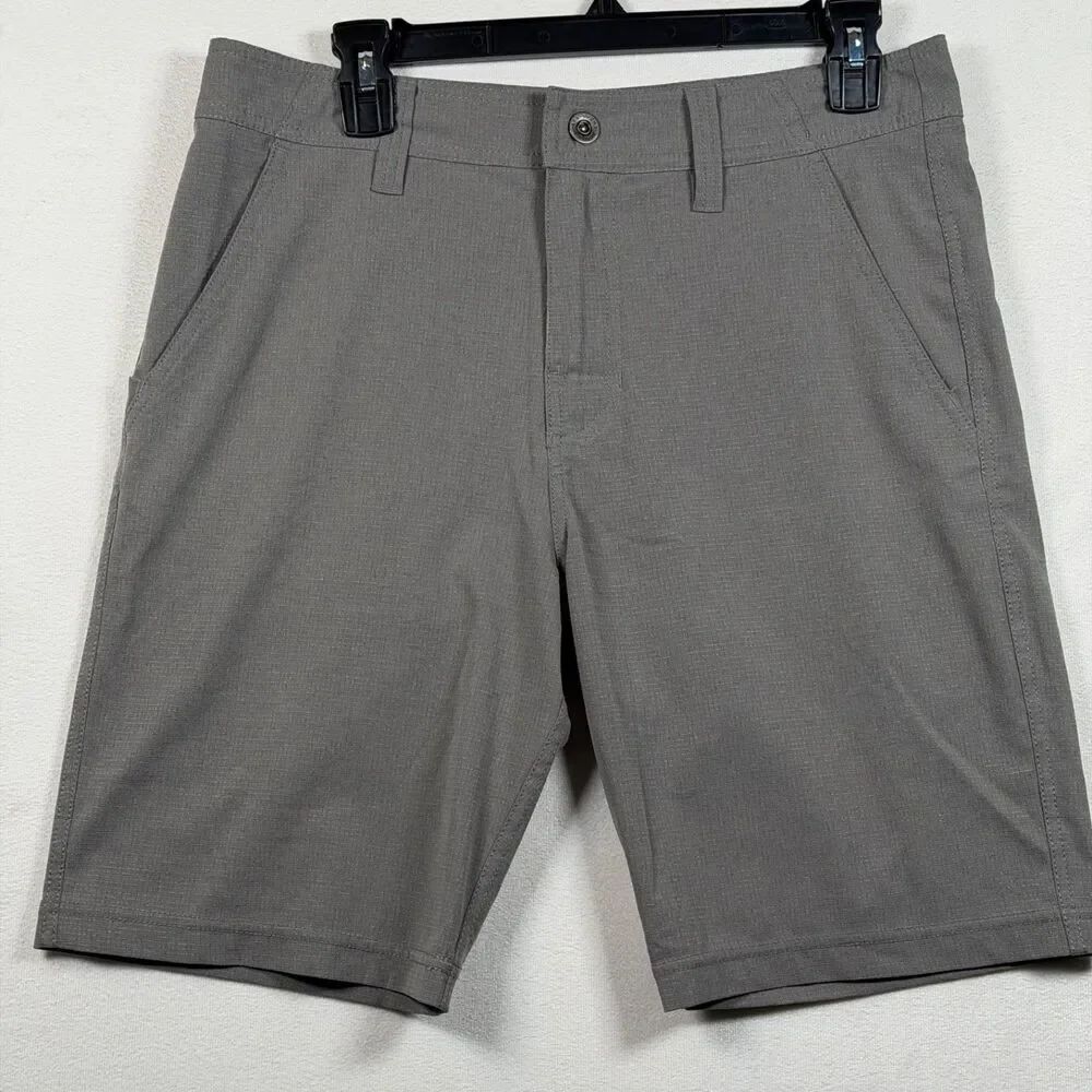 prAna Hybridizer Shorts Mens 30 Gray Green Ripstop Stretch Outdoor